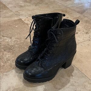 Zigi Soho Shiny Black Lace-Up Boots